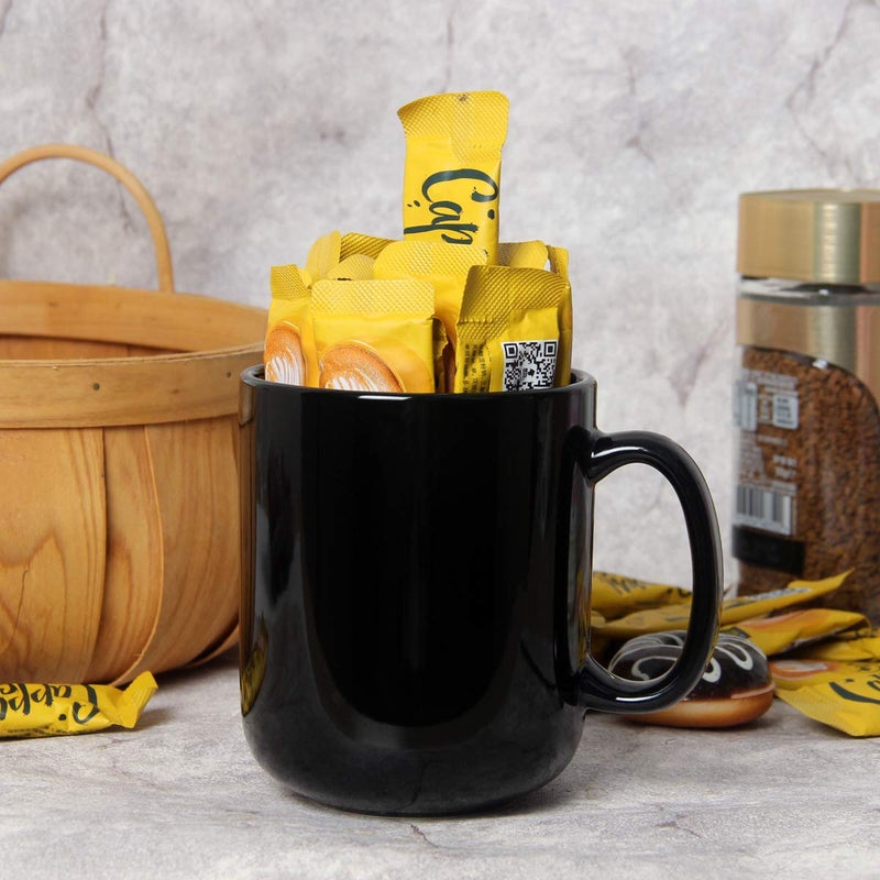 Smilatte 20 OZ Large Coffee Mug, M016 Plain Ceramic Boss Big Tea Cup with Handle for Dad Men, Black - Image 5